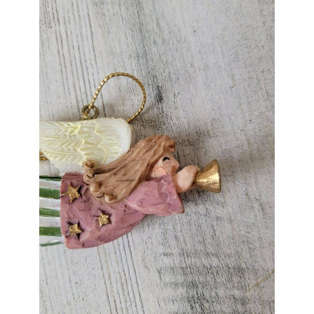 Mini angel girl horn star ornament Xmas decor wing - Picture 3 of 4